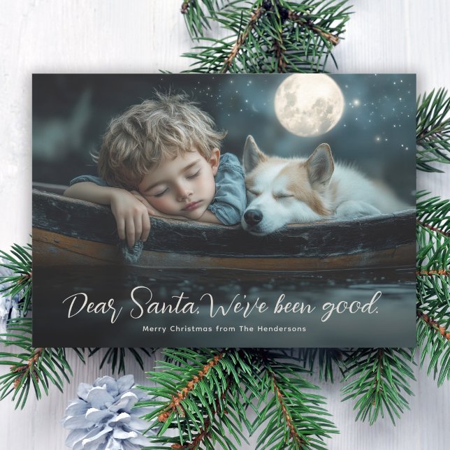 Dear Santa We've Been Good Family Photo  Holiday Card (May be ordered in both printed and instant download digital formats.)