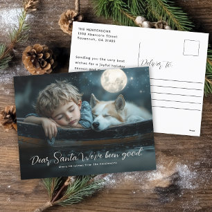 Dear Santa We've Been Good Family Photo Holiday Postcard