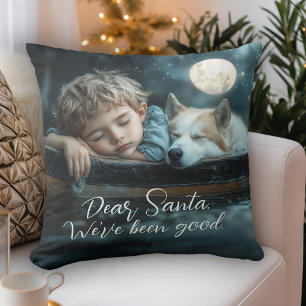 Dear Santa We've Been Good Holiday Photo Throw Pillow