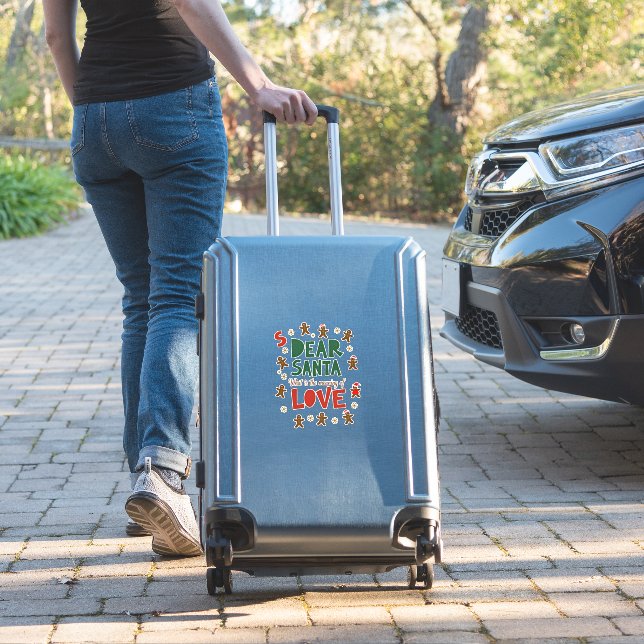 Dear Santa What is the meaning of Love Ugly Design Sticker (Suitcase Insitu)