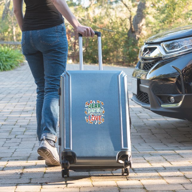 Dear Santa What is the meaning of Love Ugly Design Sticker (Suitcase Insitu)
