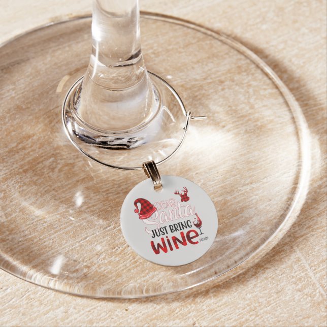 Dear Santa Wine Charm (In Situ)