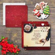 Dear Santa Wish For Friends and Pets 5.5 x 5.5 Red