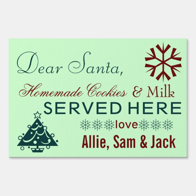 Dear Santa Yard Sign (Front)