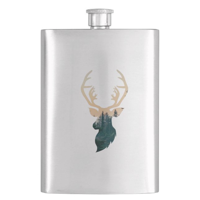 Dear silhouette in forest flask (Front)