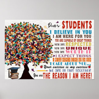 Dear Student Classroom Poster