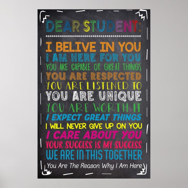 Dear Student Poster Decoration (Front)