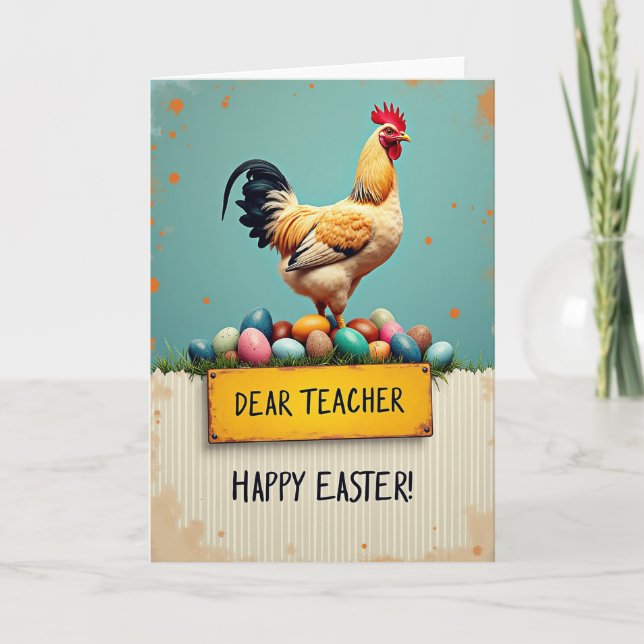 Dear Teacher Happy Easter Card (Front)