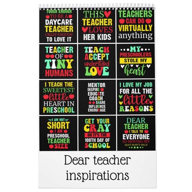 Dear teacher inspirations calendar (Cover)