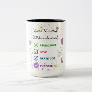 Dear Universe Mug-I'll have the usual Two-Tone Coffee Mug