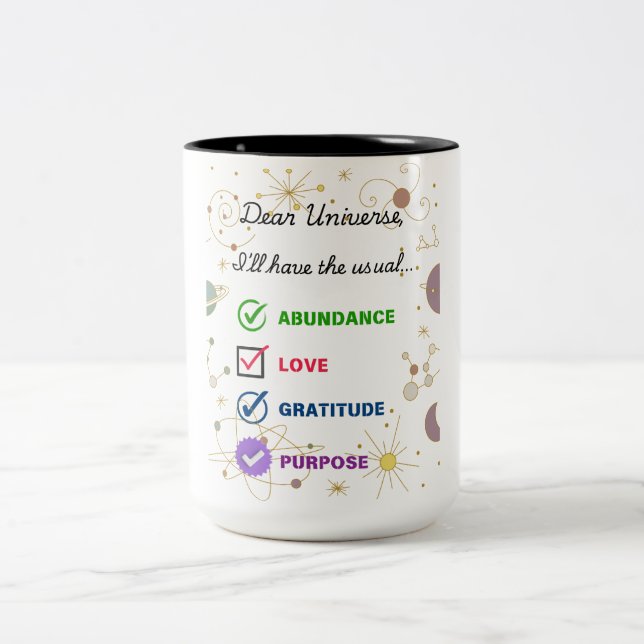Dear Universe Mug-I'll have the usual Two-Tone Coffee Mug (Center)