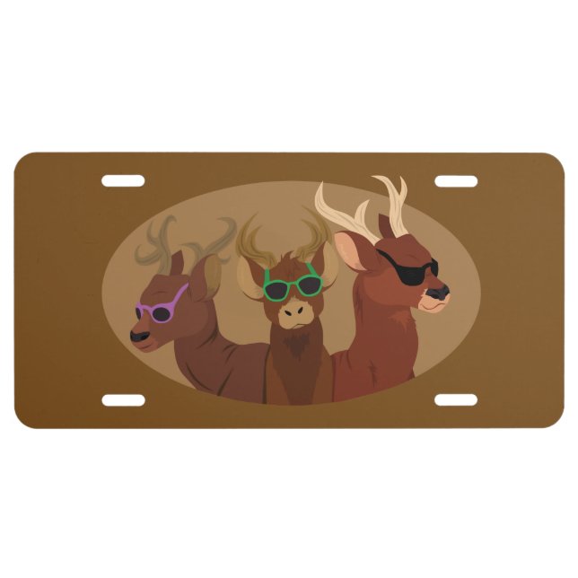 Dear Wearing Sunglasses License Plate (Front)