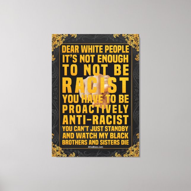 Dear White People Canvas Print (Front)