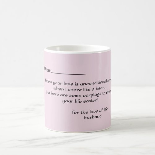 Dear Wife Funny Letter with black text Coffee Mug