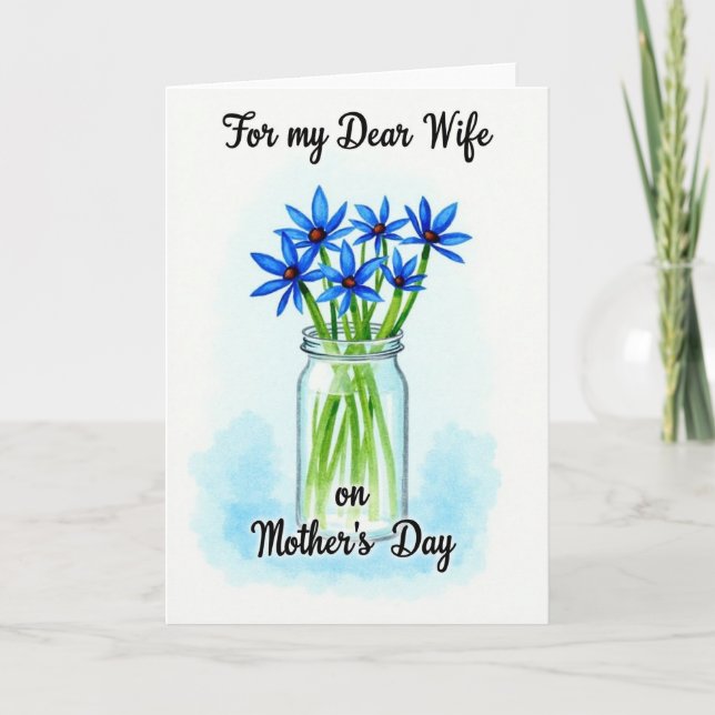Dear Wife Mothers Day Flower Card (Front)