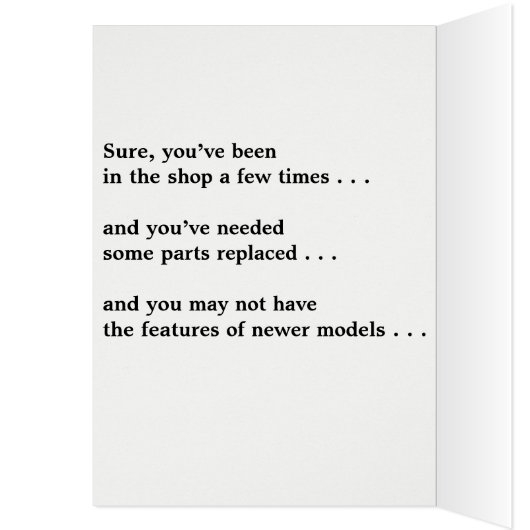 Dear you are like a classic car (Inside (Left))