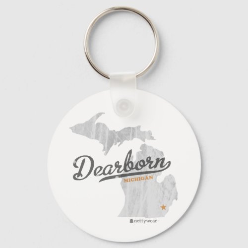 Dearborn Map Keychain