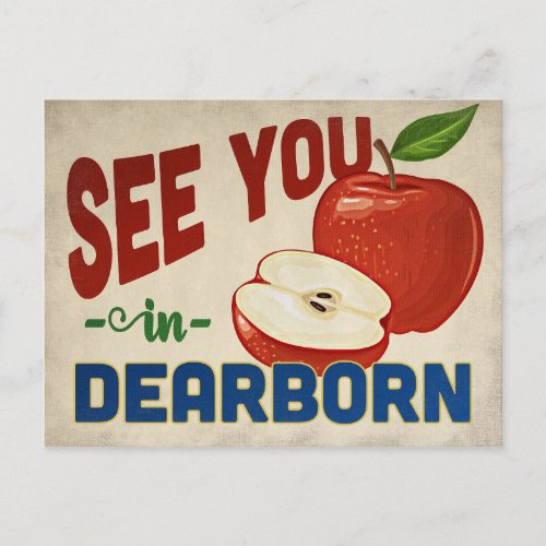 Dearborn Michigan Apple _ Vintage Travel Postcard