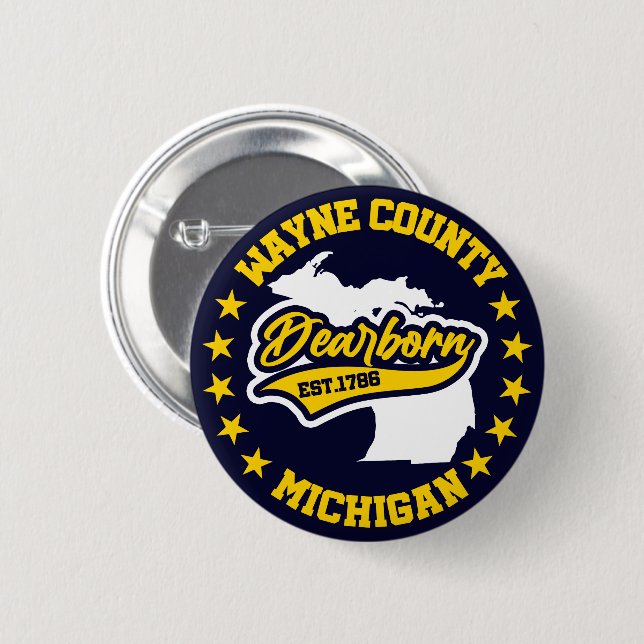 Dearborn,Michigan Button (Front & Back)
