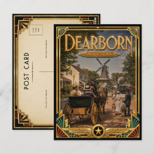 Dearborn Michigan Vintage Art Deco Golden Age Postcard