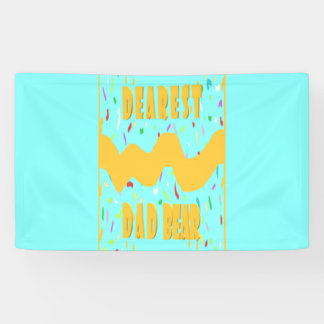 Dearest Dad Bear fun design med blue mustard color Banner