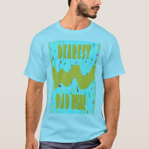 Dearest Dad Bear fun design med blue mustard color T-Shirt