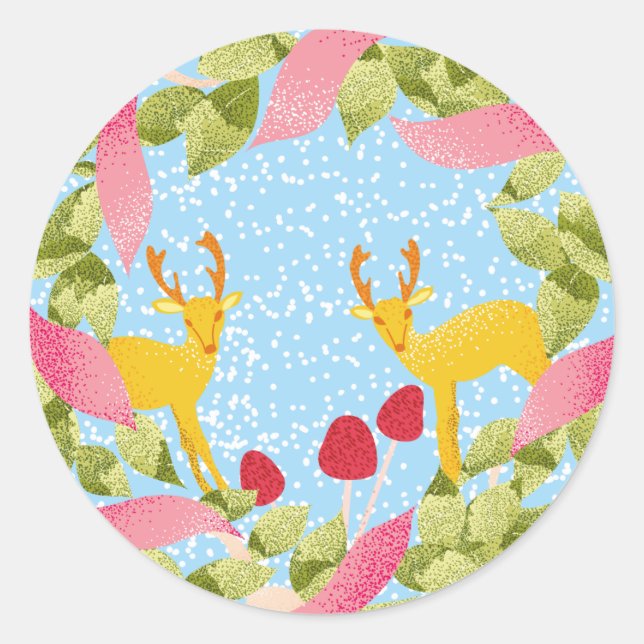 Dearest Deer Classic Round Sticker (Front)