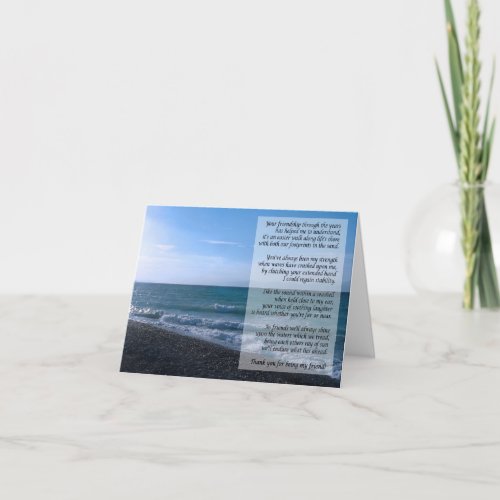 Dearest Friend Poem Note Card