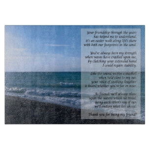 Dearest Friend Poem Seaside Waves Cutting Board