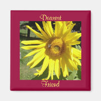 Dearest, Friend-Sunflower w/Bee Magnet