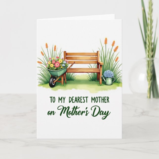 Dearest Mother Floral Garden Card (Front)