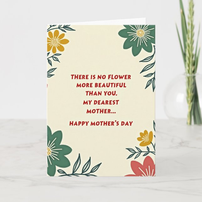 Dearest Mothers Day Art Bouquet Card (Front)