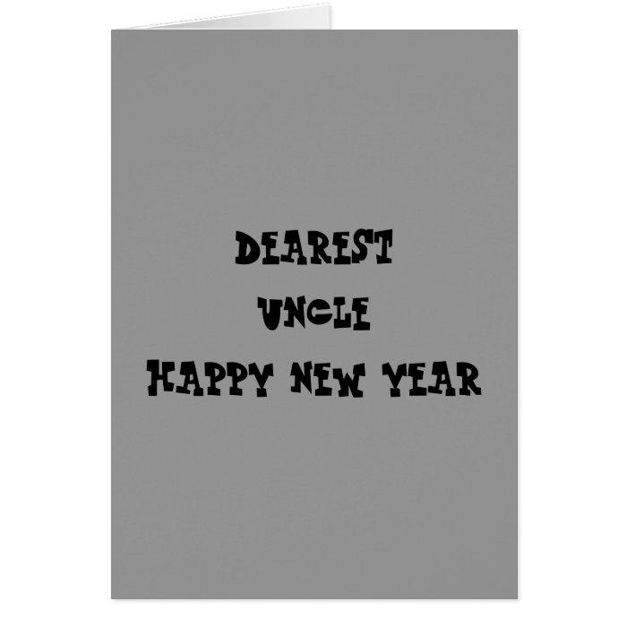 DEAREST UNCLE HAPPY NEW YEAR CARD