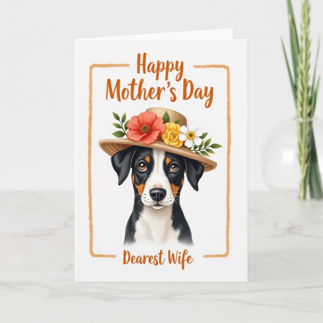 Dearest Wife Floral Canine Card (Front)