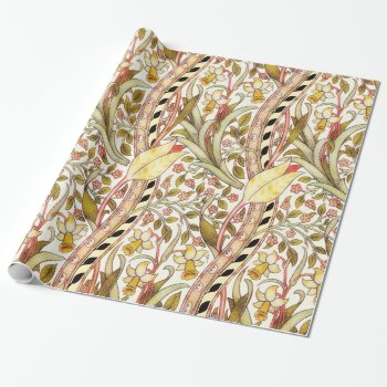 Dearle Daffodil Vintage Floral Pattern Wrapping Paper by encore_arts at Zazzle