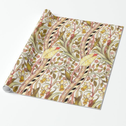 Dearle Daffodil Vintage Floral Pattern Wrapping Paper