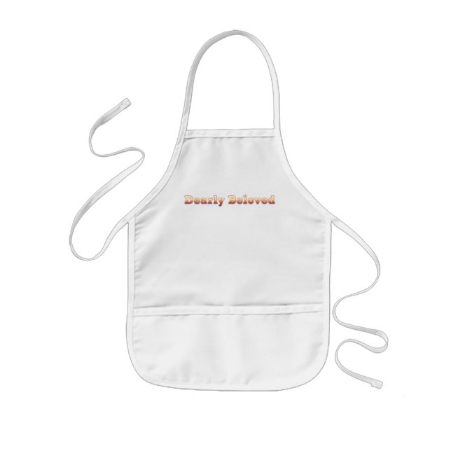 "Dearly Beloved" Bible quote with golden text Kids' Apron (Front)