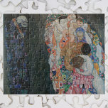 Death and Life by Gustav Klimt Vintage Art Nouveau Jigsaw Puzzle<br><div class="desc">Death and Life (1908) by Gustav Klimt is a vintage Victorian Era Symbolism fine art painting featuring two separate parts, Life and Death. On the left death is depicted by a classic grim reaper with a grinning skull, covered in a dark robe adorned with a religious cross. On the right...</div>