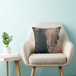 Death and Life by Gustav Klimt Vintage Art Nouveau Throw Pillow