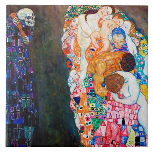 Death and Life Gustav Klimt Ceramic Tile