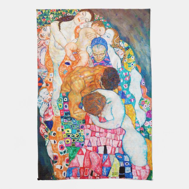 Death and Life, Gustav Klimt Kitchen Towel (Vertical)