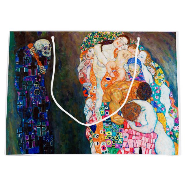 Death and Life, Gustav Klimt Large Gift Bag (Front)