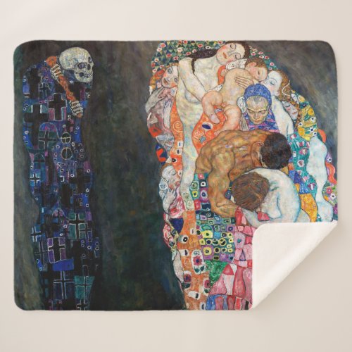 Death and Life  Gustav Klimt  Sherpa Blanket