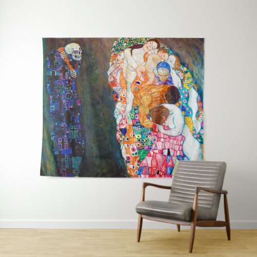 Death and Life Gustav Klimt Tapestry