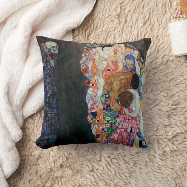 Death and Life | Gustav Klimt | Throw Pillow (Blanket)