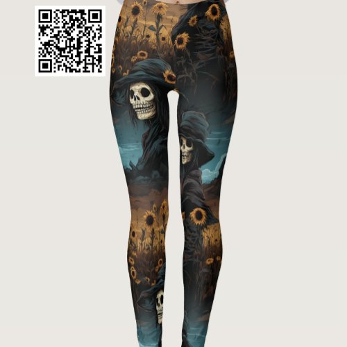 Death And Sunflowers Leggings