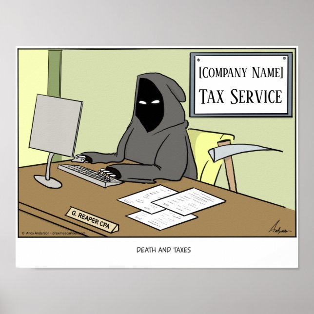 Death and Taxes personalized poster (Front)