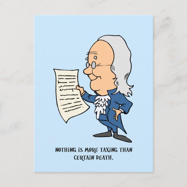 Death And Taxes Quote Funny Play On Words Postcard (Front)