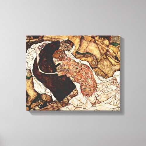 Death And The Maiden by Egon Schiele Canvas Print
