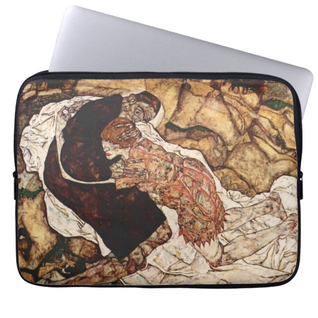 Death And The Maiden by Egon Schiele Laptop Sleeve (Front)